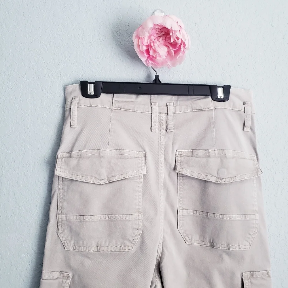 Frame Denim Washed Out Pale Olive Safari Belted Cargo Pants - Picture 7 of 9